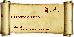 Miloszav Anda névjegykártya